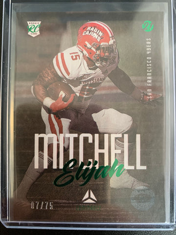 2021 PANINI LUMINANCE FOOTBALL #200 SAN FRANCISCO 49ERS - ELIJAH MOORE GREEN PARALLEL ROOKIE CARD NUMBERED 07/75