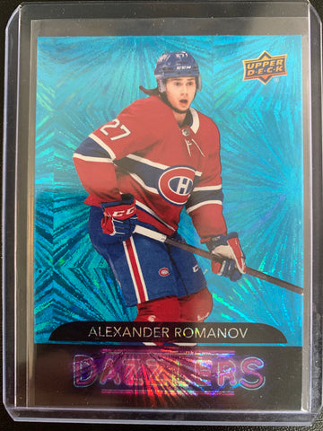 2020-21 UPPER DECK EXTENDED HOCKEY #DZ-124 MONTREAL CANADIENS - ALEXANDER ROMANOV BLUE DAZZLERS INSERT CARD