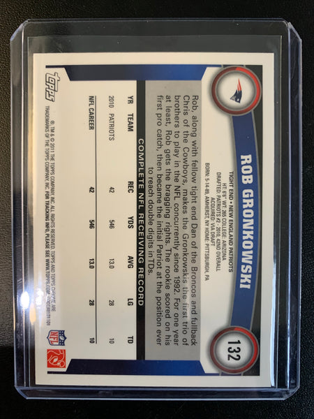 2011 TOPPS CHROME FOOTBALL #132 NEW ENGLAND PATRIOTS - ROB GRONKOWSKI 2ND YEAR TOPPS CHROME