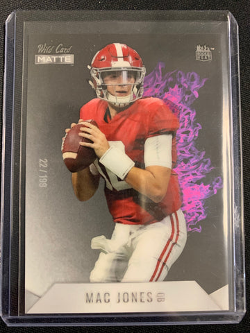 2021 WILD CARD FOOTBALL #MRHR-3 NEW ENGLAND PATRIOTS - MAC JONES WILD CARD MATTE ROOKIE CARD NUMBERED 22/199
