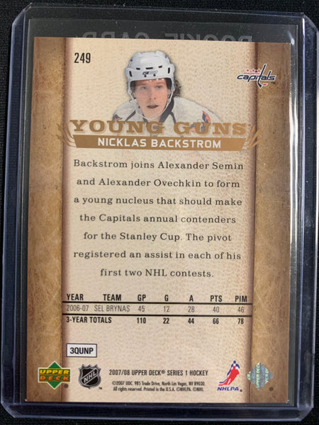 2007-08 UPPER DECK HOCKEY #249 WASHINGTON CAPITALS - NICKLAS BACKSTROM YOUNG GUNS ROOKIE CARD