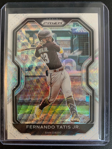 2021 PANINI PRIZM BASEBALL #161 SAN DIEGO PADRES - FERNANDO TATIS JR WHITE ASH PRIZM PARALLEL CARD