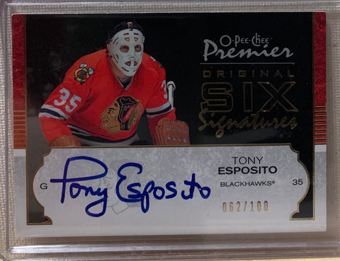 2007-08 O-PEE-CHEE PREMIER HOCKEY #06-TE CHICAGO BLACKHAWKS - TONY ESPOSITO ORIGINAL SIX AUTO CARD RAW