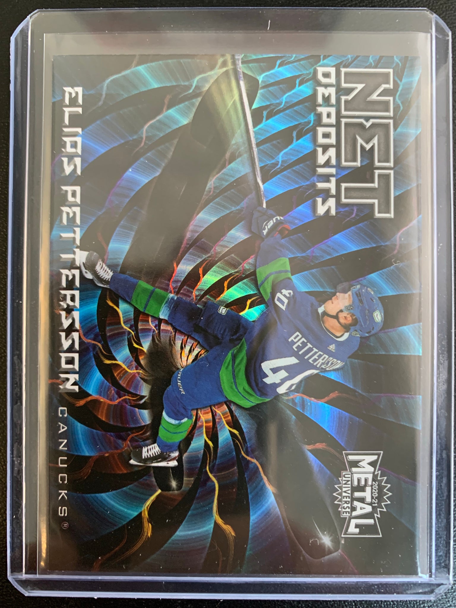 2020-21 UD SKYBOX METAL UNIVERSE HOCKEY #ND-15 VANCOUVER CANUCKS - ELIAS PETTERSSON NET DEPOSITS INSERT CARD