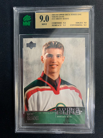 2003-04 UPPER DECK HOCKEY #221 MINNESOTA WILD - BRENT BURNS YOUNG GUNS ROOKIE CARD GRADED MNT 9 MINT