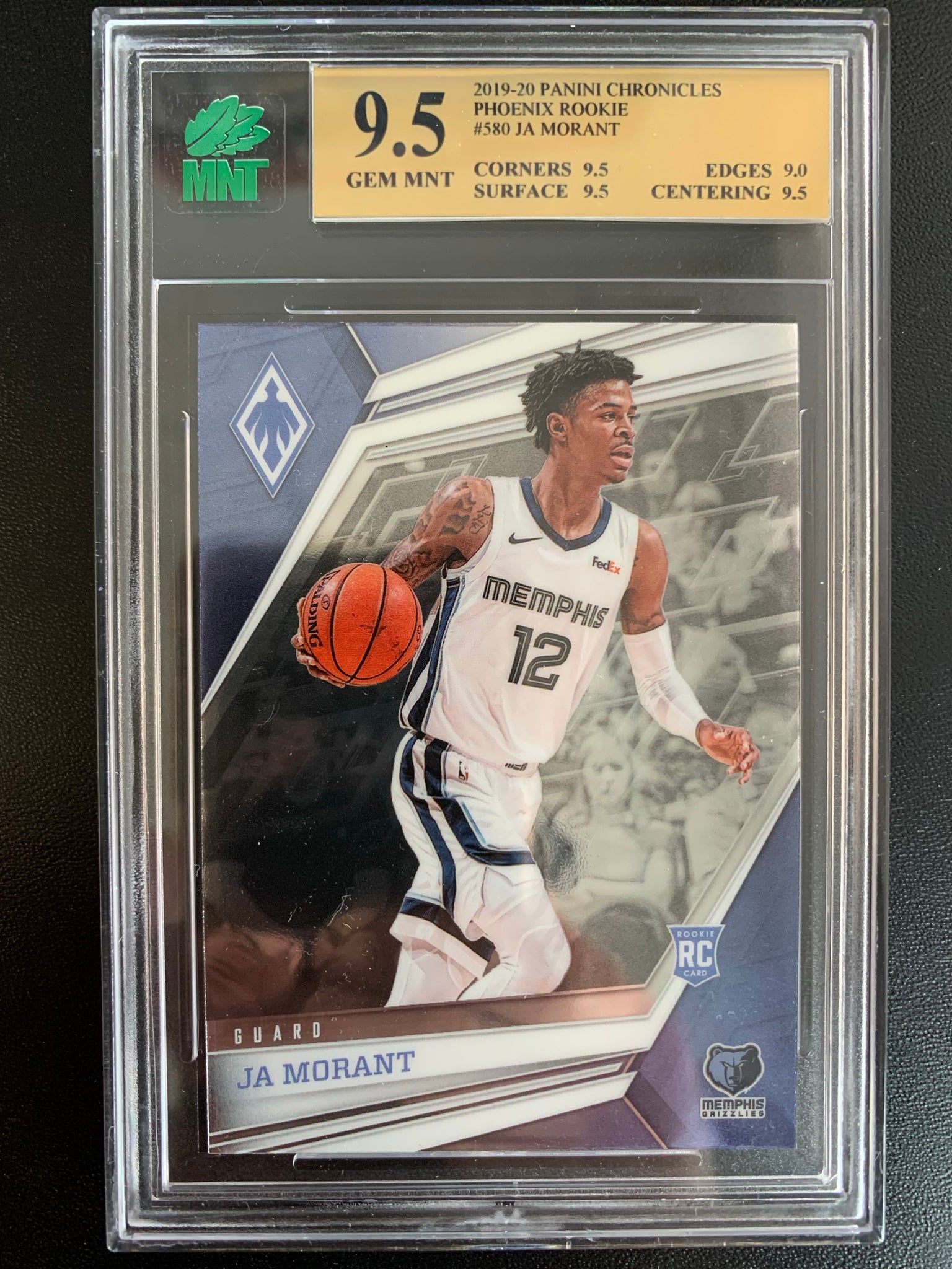 2019-20 PANINI CHRONICLES BASKETBALL #580 MEMPHIS GRIZZLIES - JA MORANT PHOENIX ROOKIE CARD GRADED MNT 9.5 GEM MINT