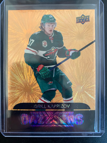 2020-21 UPPER DECK EXTENDED HOCKEY #DZ-122 MINNESOTA WILD - KIRILL KAPRIZOV GOLD DAZZLERS INSERT ROOKIE CARD