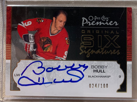 2007-08 O-PEE-CHEE PREMIER HOCKEY #06-BH CHICAGO BLACKHAWKS - BOBBY HULL ORIGINAL SIX AUTO CARD RAW