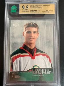 2003-04 UPPER DECK HOCKEY #221 MINNESOTA WILD - BRENT BURNS YOUNG GUNS ROOKIE CARD GRADED MNT 9.5 GEM MINT