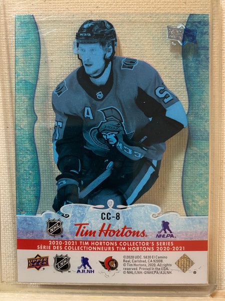 2020-21 TIM HORTONS HOCKEY #CC-8 OTTAWA SENATORS - CLEAR CUT PHENOMS THOMAS CHABOT CARD RAW