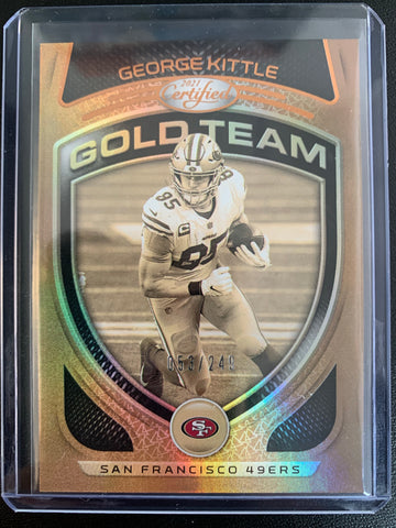 2021 PANINI CERTIFIED FOOTBALL #GT-17 SAN FRANCISCO 49ERS - GEORGE KITTLE GOLD SP PARALLEL GOLD TEAM NUMBERED 053/249