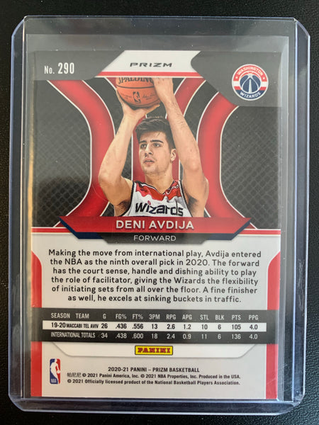 2020-2021 PANINI PRIZM NBA BASKETBALL #290 WASHINGTON WIZARDS - DENI AVDIJA PRIZM RED WHITE & BLUE ROOKIE CARD