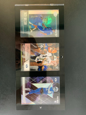 2021 CHRONICLES FOOTBALL - ZACH WILSON ROOKIE CARD COLLECTION (3) / COMES WITH 1-TOUCH DISPLAY CASE