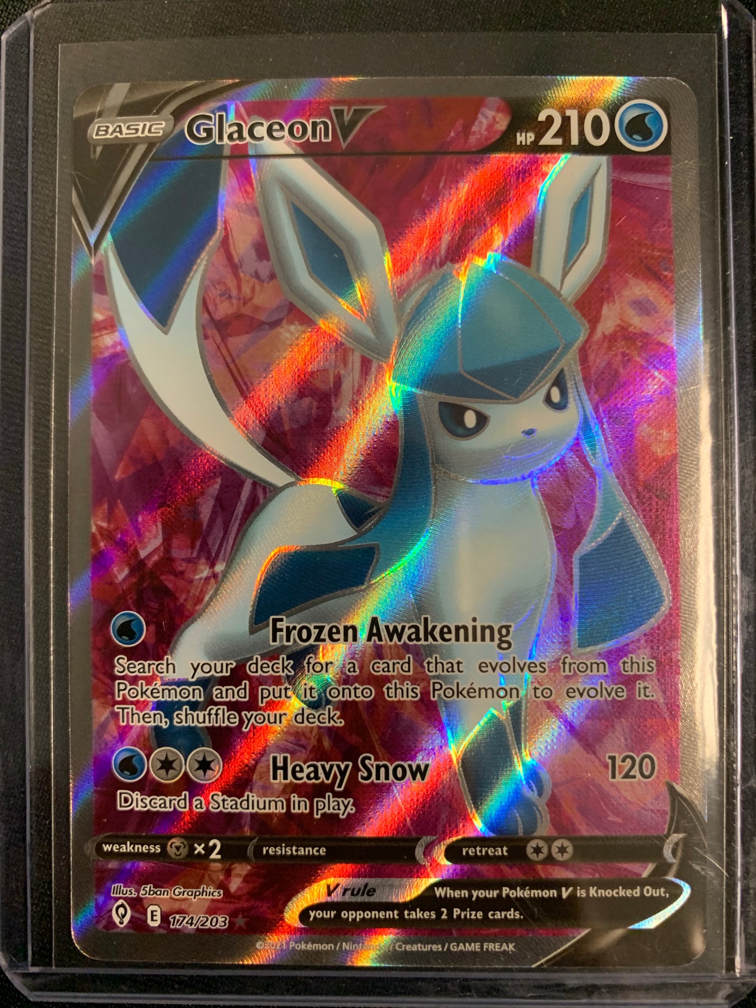 POKEMON SW&SH EVOLVING SKIES - GLACEON V 174/203 Mint Sports Cards & Collectibles POKEMON SW&SH EVOLVING SKIES - GLACEON V 174/203 Mint Sports Cards & Collectibles