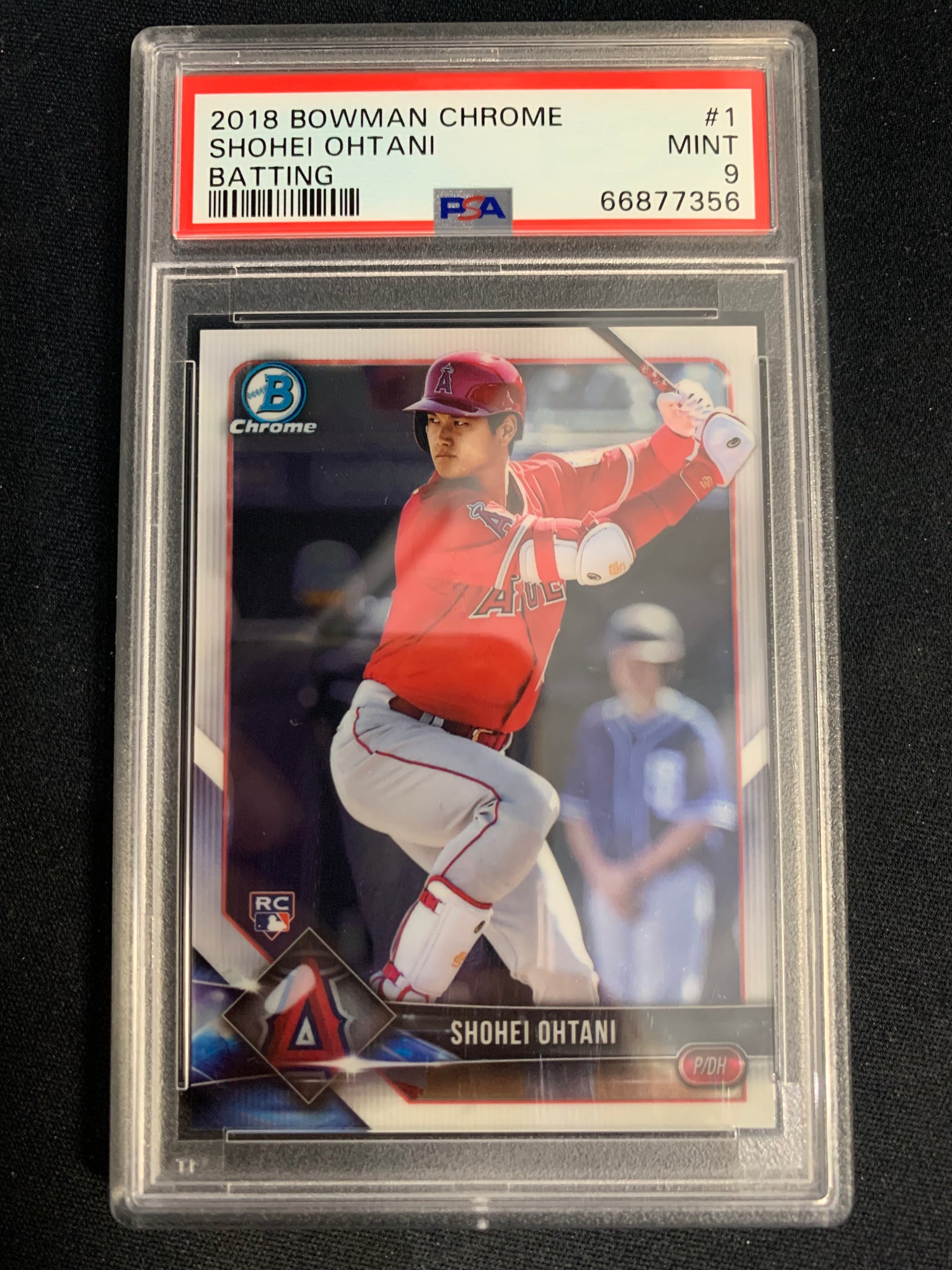 2018 TOPPS BOWMAN CHROME BASEBALL #1 LOS ANGELES ANGELS - SHOHEI OHTANI CHROME ROOKIE CARD GRADED PSA 9 MNT