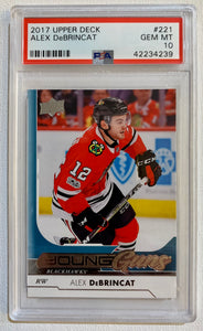 2017-18 UPPER DECK HOCKEY #221 CHICAGO BLACKHAWKS - ALEX DEBRINCAT  ROOKIE CARD GRADED PSA 10 GEM MINT