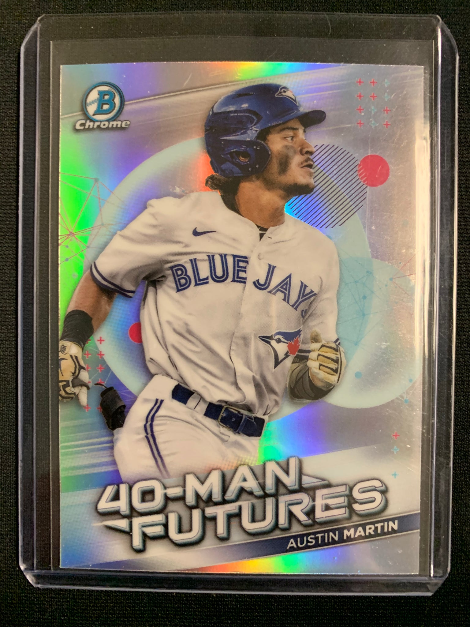 2021 BOWMAN CHROME BASEBALL #FMF-4 TORONTO BLUE JAYS - AUSTIN MARTIN 40-MAN FUTURES INSERT CARD