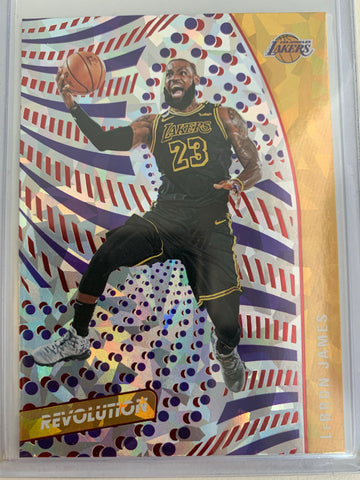 2020-2021 PANINI REVOLUTION NBA BASKETBALL #74 LOS ANGELES LAKERS - LEBRON JAMES CNY CRACKED ICE PARALLEL CARD