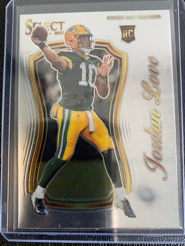 2020 PANINI SELECT FOOTBALL #SCR-11 GREEN BAY PACKERS - JORDAN LOVE SELECT CERTIFIED ROOKIE CARD