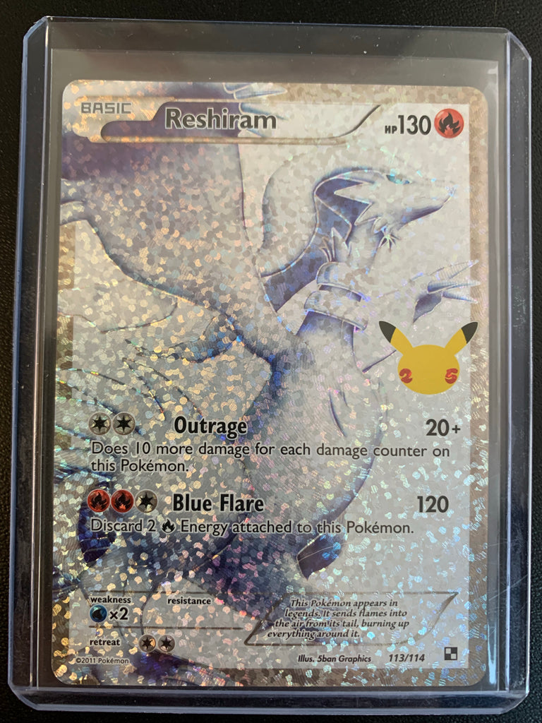 POKEMON 25TH ANNIVERSARY CELEBRATIONS - RESHIRAM FULL ART 113/114 Mint Sports Cards & Collectibles POKEMON 25TH ANNIVERSARY CELEBRATIONS - RESHIRAM FULL ART 113/114 Mint Sports Cards & Collectibles