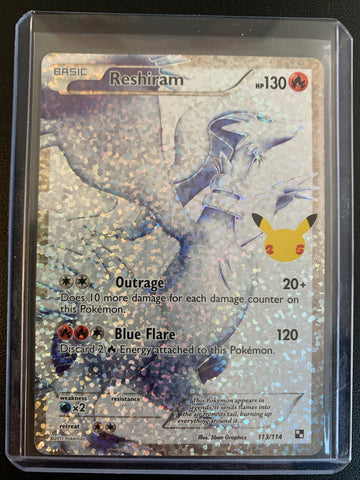 POKEMON 25TH ANNIVERSARY CELEBRATIONS - RESHIRAM FULL ART 113/114