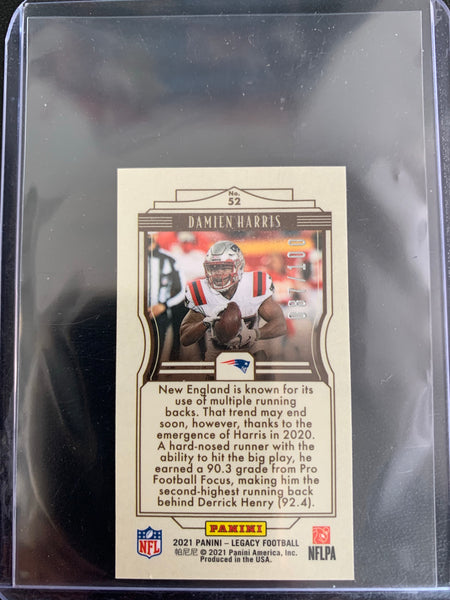 2021 PANINI LEGACY FOOTBALL #52 NEW ENGLAND PATRIOTS - DAMIEN HARRIS MINI CARD NUMBERED 087/100