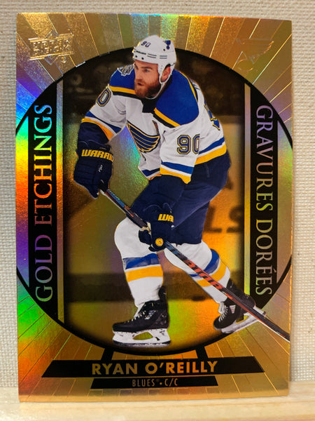 2020-21 TIM HORTONS HOCKEY #G-7 ST.LOUIS BLUES - GOLD ETCHINGS RYAN O'REILLY CARD RAW