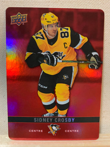 2019-20 TIM HORTONS HOCKEY #DC-27 PITTSBURGH PENGUINS - RED DIE CUT SIDNEY CROSBY CARD RAW