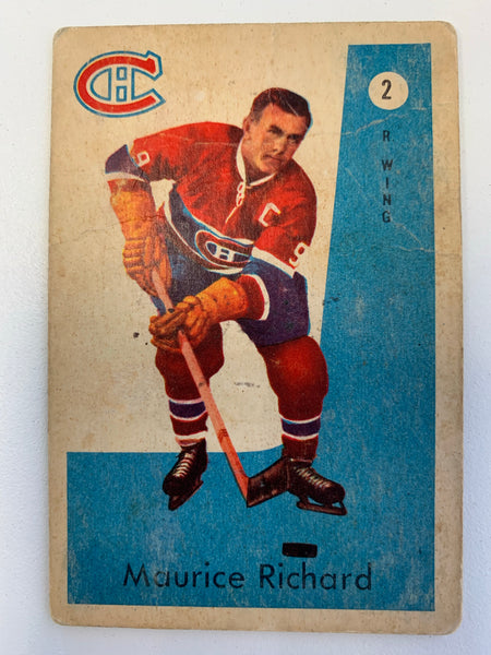 1959-60 PARKHURST HOCKEY #2 MONTREAL CANADIENS - MAURICE "ROCKET" RICHARD CARD RAW
