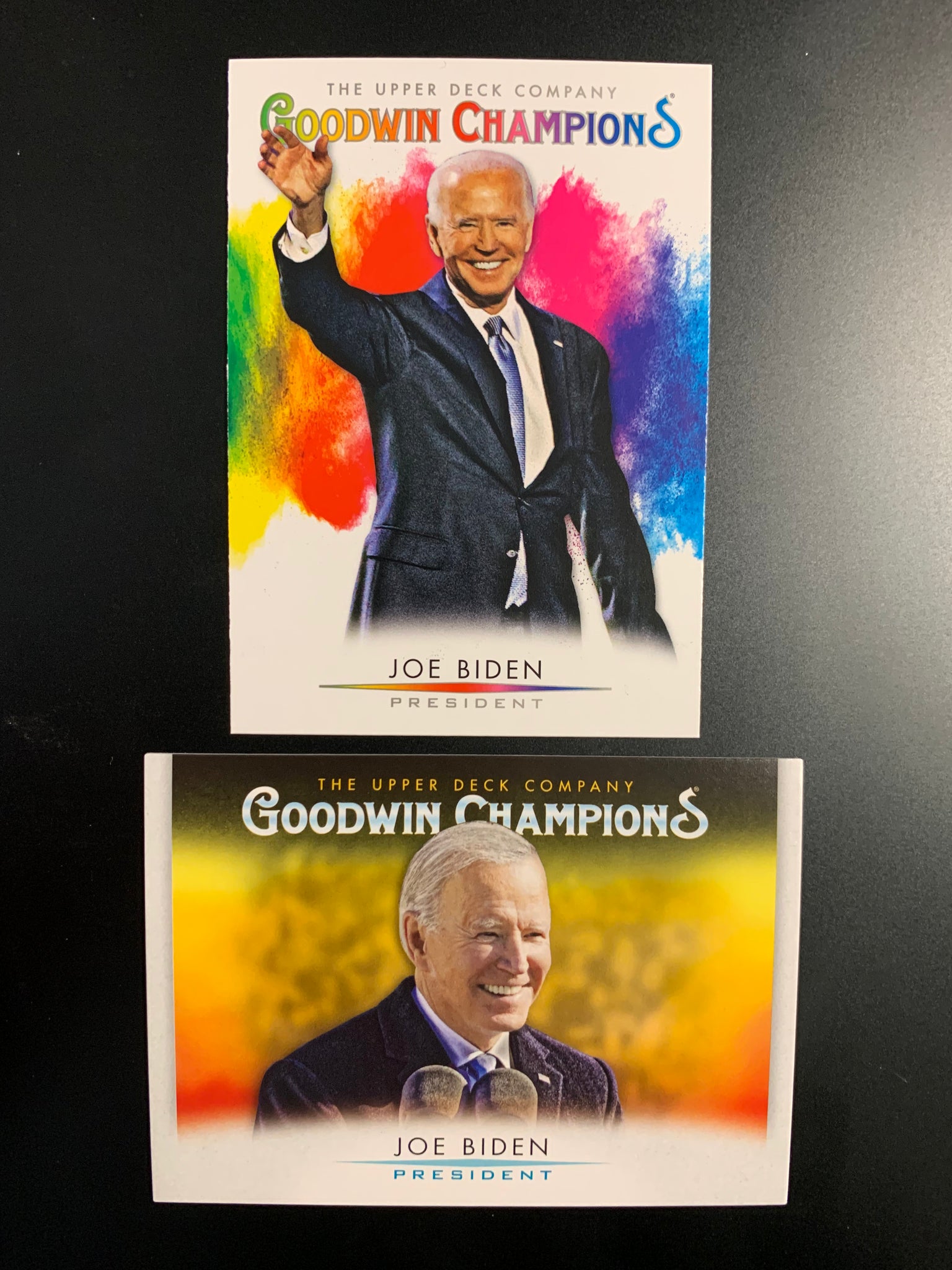2021 UPPER DECK GOODWIN CHAMPIONS - JOE BIDEN 2 CARD LOT