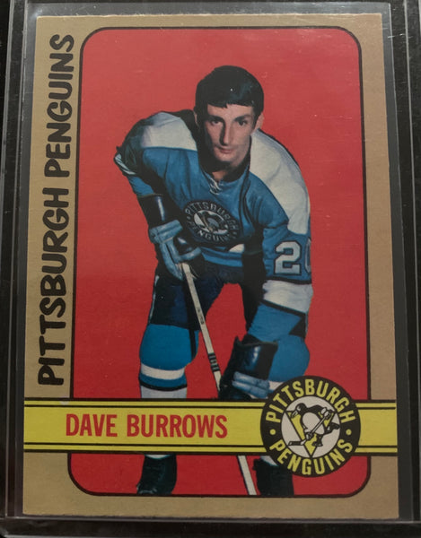 1972-73 O-PEE-CHEE HOCKEY #133 PITTSBURGH PENGUINS - DAVE BURROWS ROOKIE CARD RAW