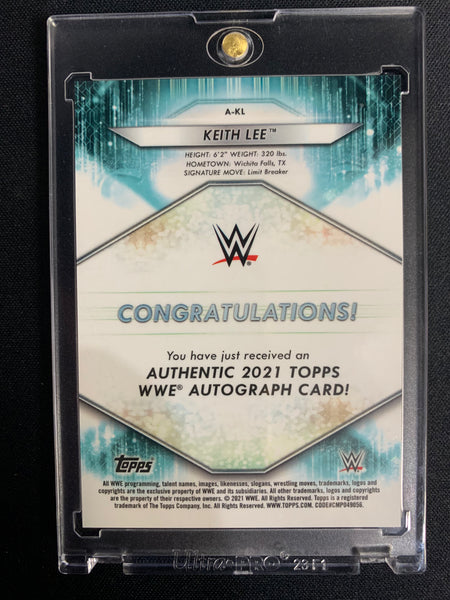 2021 TOPPS WWE WRESTLING #A-KL - KEITH LEE AUTHENTIC ON CARD AUTOGRAPH NUMBERED 06/99