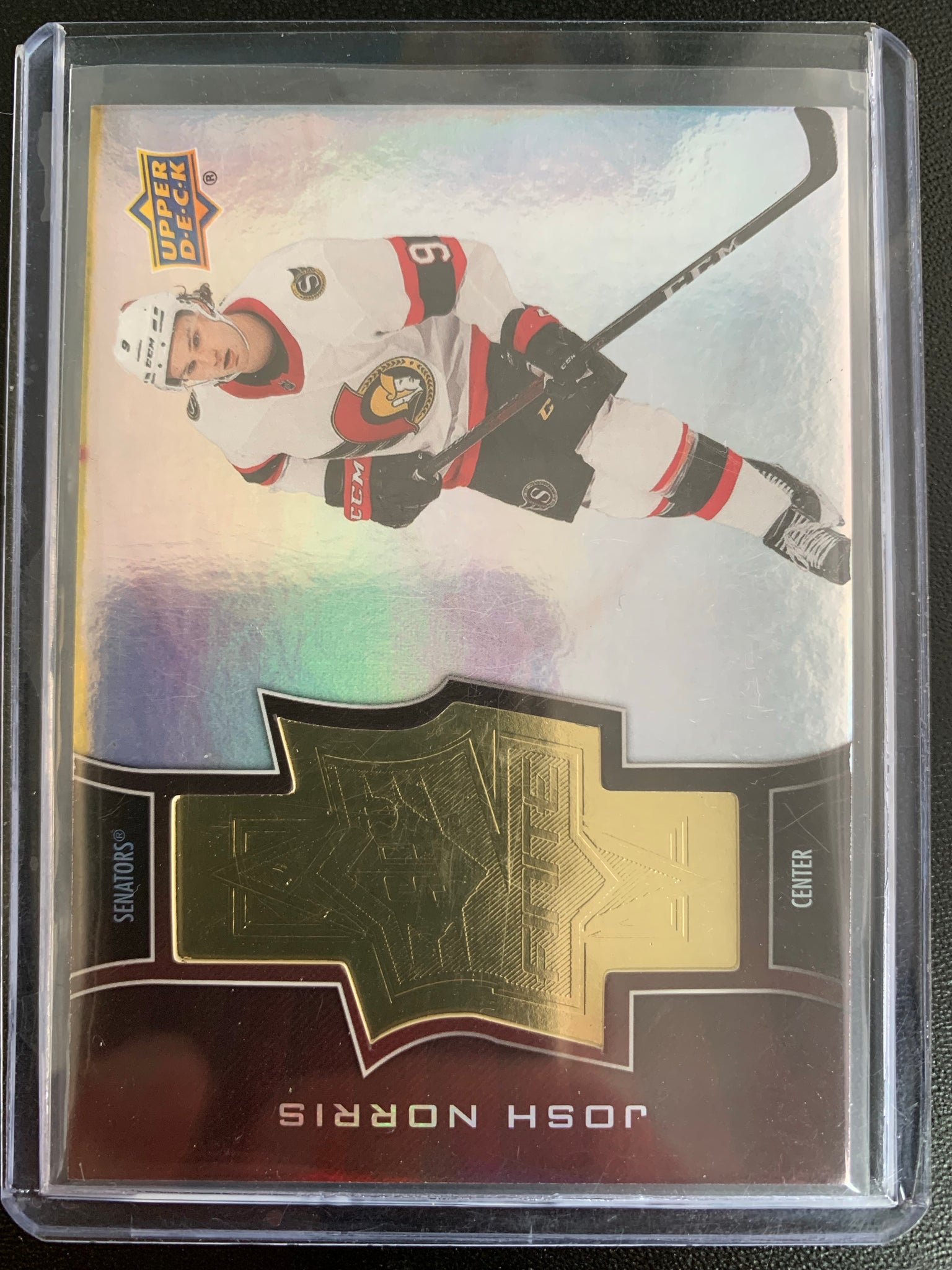 2020-21 UPPER DECK EXTENDED HOCKEY #SF-46 OTTAWA SENATORS - JOSH NORRIS SPX FINITE GOLD ROOKIE CARD NUMBERED 256/299
