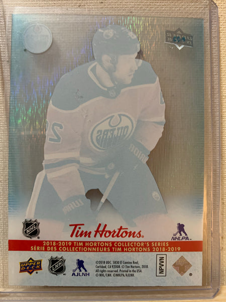 2018-19 TIM HORTONS HOCKEY EDMONTON OILERS -  CLEAR CUT PHENOMS LEON DRAISAITL CARD RAW