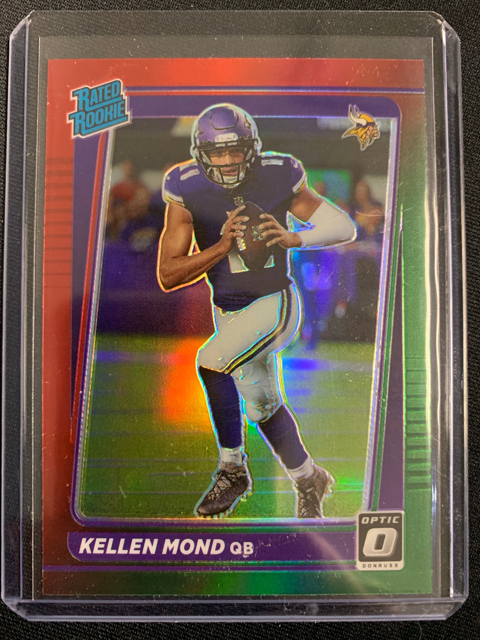 2021 PANINI DONRUSS NFL FOOTBALL #P-256 MINNESOTA VIKINGS - KELLEN MOND RED & GREEN OPTIC PREVIEW RATED ROOKIE CARD