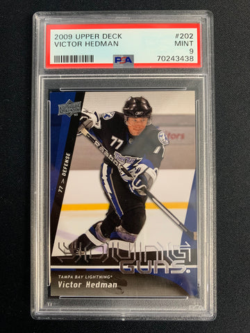 2009 UPPER DECK SERIES 1 HOCKEY #202 - TAMPA BAY LIGHTNING - VICTOR HEDMAN YOUNG GUNS ROOKIE GRADED PSA 9 MINT