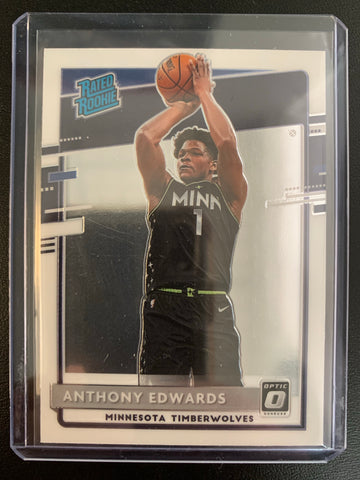 2020-2021 PANINI DONRUSS OPTIC NBA BASKETBALL #151 MINNESOTA TIMERWOLVES - ANTHONY EDWARDS OPTIC RATED ROOKIE CARD