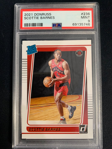 2021 PANINI DONRUSS BASKETBALL #236 TORONTO RAPTORS - SCOTTIE BARNES RATED ROOKIE GRADED PSA 9 MINT