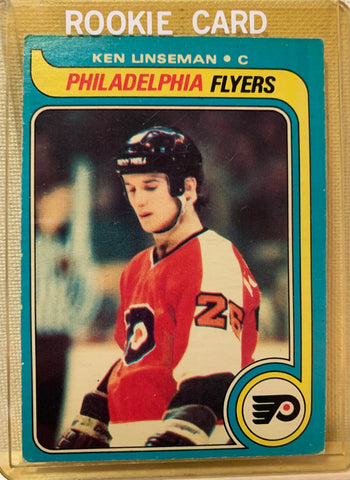 1979-80 O-PEE-CHEE HOCKEY #241 PHILADELPHIA FLYERS - KEN LINSEMAN ROOKIE CARD RAW