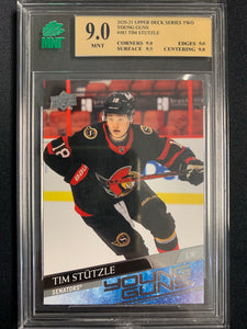 2020-21 UPPER DECK HOCKEY #482 OTTAWA SENATORS - TIM STUTZLE YOUNG GUNS ROOKIE GRADED MNT 9.0 MINT