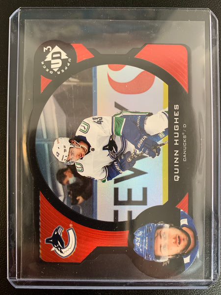 2020-21 UPPER DECK EXTENDED HOCKEY #UD3-9 VANCOUVER CANUCKS - QUINN HUGHES UD3 FUTURE IMPACT CARD NUMBERED 0133/1000