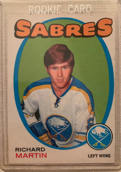 1971-72 O-PEE-CHEE HOCKEY #161 BUFFALO SABRES - RICHARD MARTIN ROOKIE CARD RAW