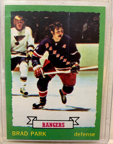 1973-74 O-PEE-CHEE HOCKEY #165 NEW YORK RANGERS - BRAD PARK CARD RAW