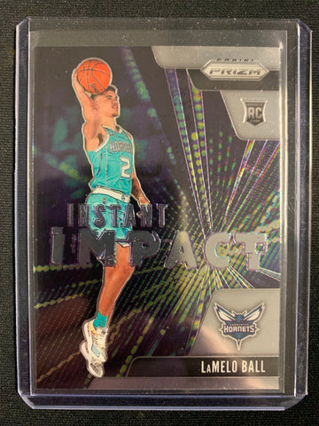 2020-2021 PANINI PRIZM NBA BASKETBALL #21 CHARLOTTE HORNETS - LAMELO BALL INSTANT IMPACT ROOKIE CARD