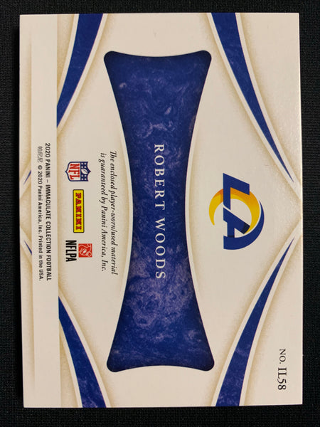 2020 PANINI IMMACULATE NFL FOOTBALL #IL58 LOS ANGELES RAMS - ROBERT WOODS IMMACULATE LOGOS PATCH 1/1
