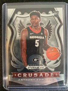 2020 PANINI PRIZM DRAFT PICKS BASKETBALL #81 MINNESOTA TIMERWOLVES - ANTHONY EDWARDS CRUSADE ROOKIE CARD