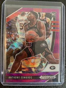 2020 PANINI PRIZM DRAFT PICKS BASKETBALL #1 MINNESOTA TIMERWOLVES - ANTHONY EDWARDS PURPLE PRIZM ROOKIE CARD