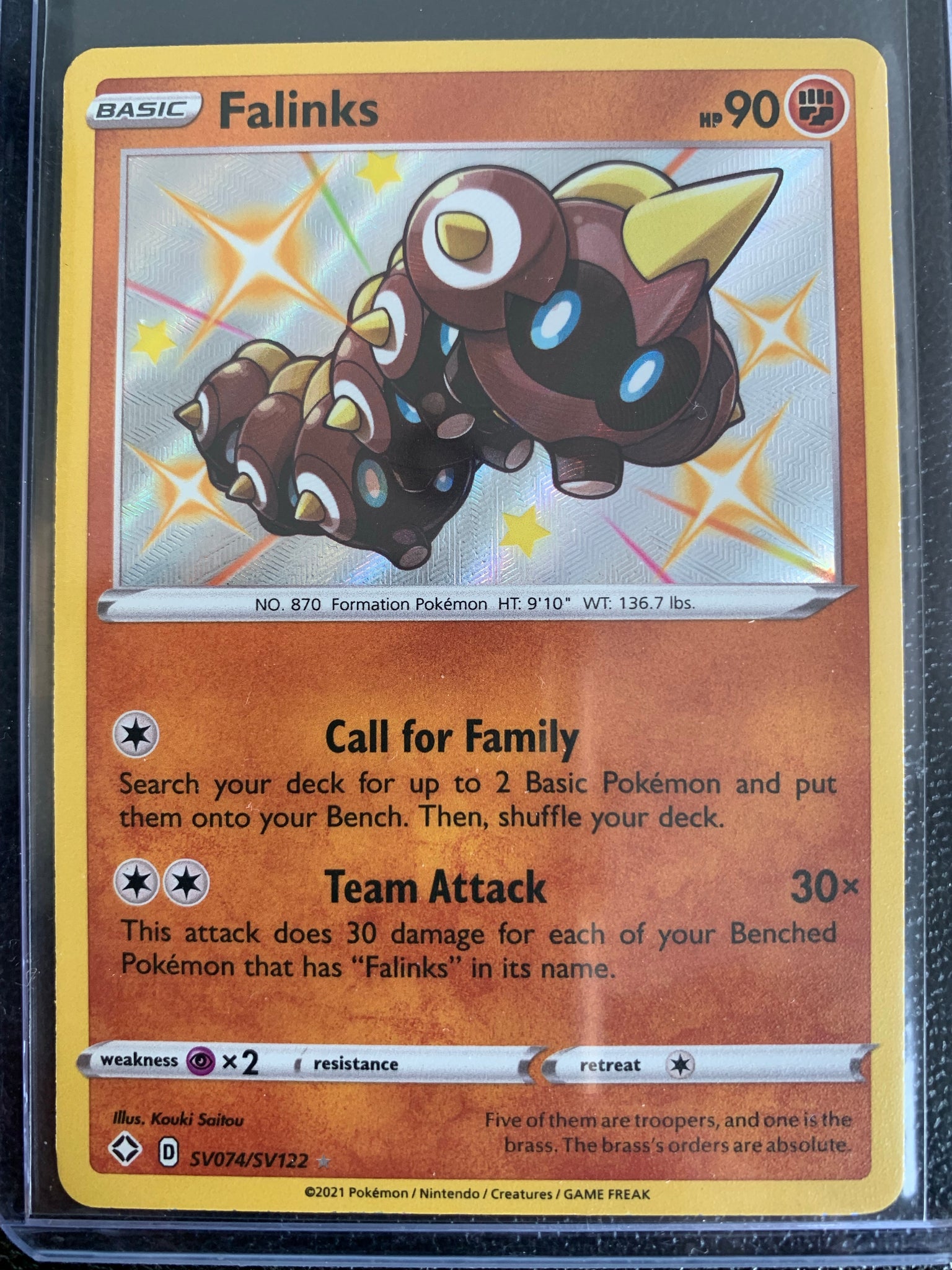 POKEMON SWSH SHINING FATES SHINY VAULT FALINKS SHINY HOLO RARE SV074/SV122