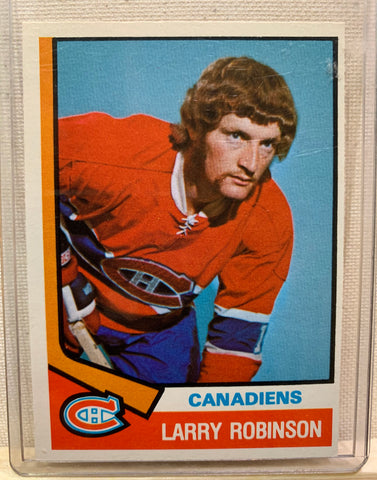 1974-75 O-PEE-CHEE HOCKEY #280 MONTREAL CANADIENS - LARRY ROBINSON CARD RAW