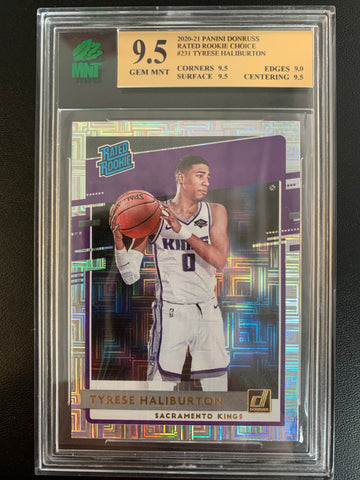 2020-2021 PANINI DONRUSS CHOICE NBA BASKETBALL #231 SACRAMENTO KINGS - TYRESE HALIBURTON CHOICE SILVER RATED ROOKIE CARD GRADED MNT 9.5 GEM MINT